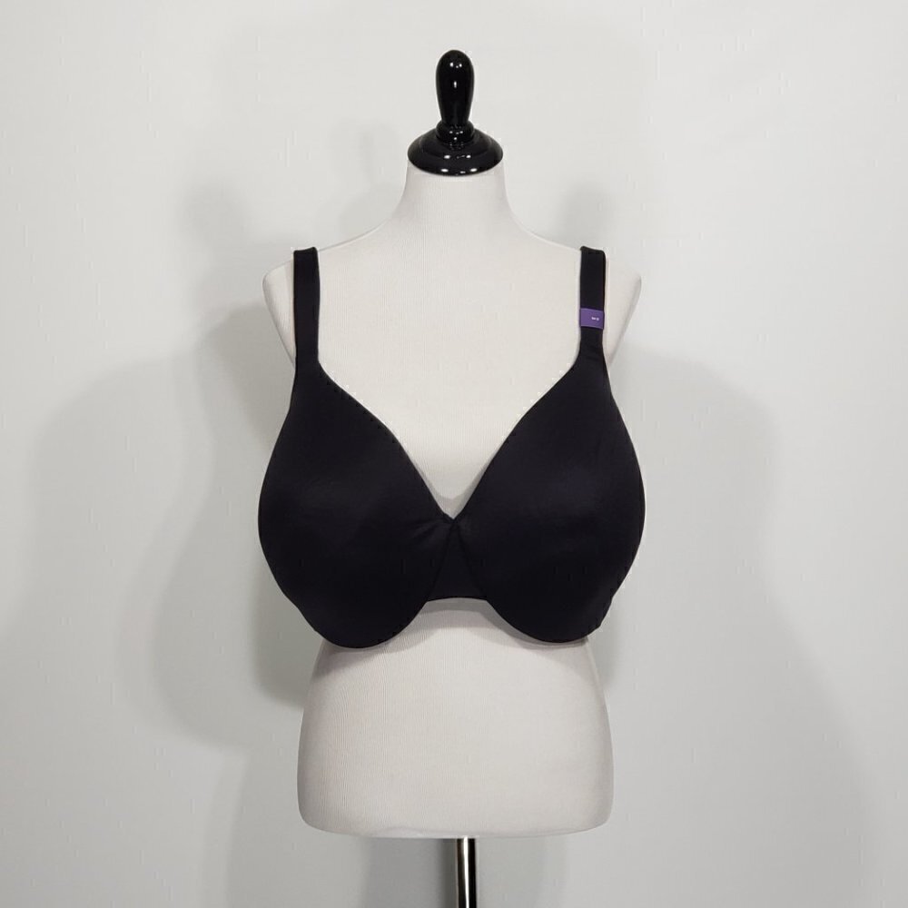 NWT Catherines Intimates Black Full Coverage Smooth Underwire Bra 54D